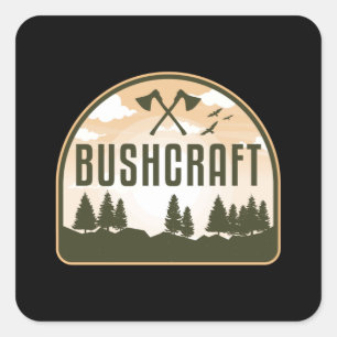 Bushcraft Survival Apocalypse Outdoor Funny Gift Square Sticker