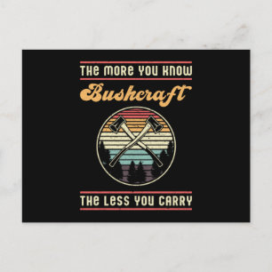 Bushcraft Survival Retro Bushcrafter Funny Gift Postcard