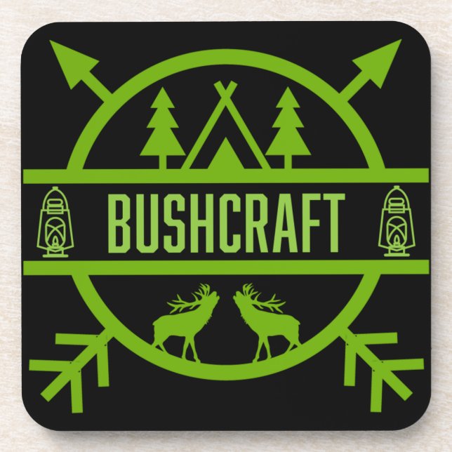 bushcraft survivalists  coaster (Front)