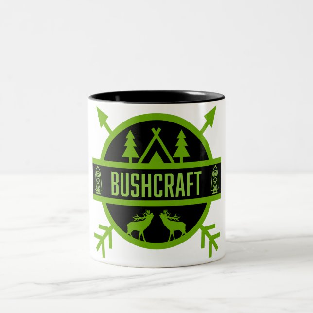 bushcraft survivalists   Two-Tone coffee mug (Center)