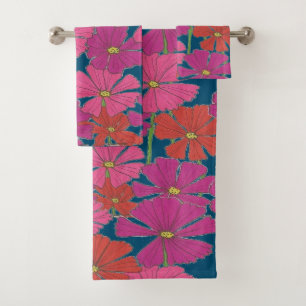 Bushel of Bright Cosmos  Bath Towel Set