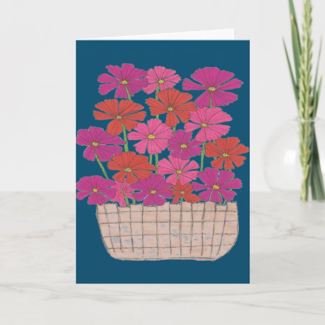 Bushel of Bright Cosmos  Card (Front)