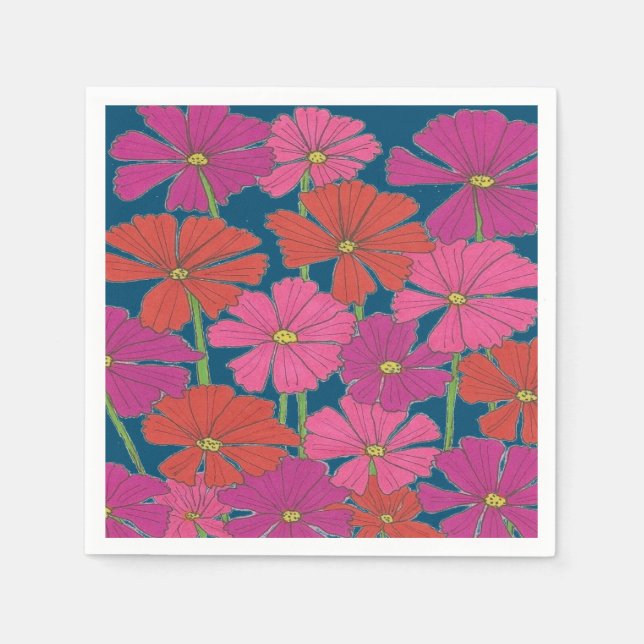 Bushel of Bright Cosmos  Napkin (Front)