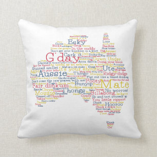 Bushfire Special Edition Aussie Slang Map Cushion