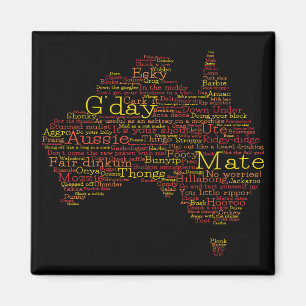 Bushfire Special Edition Aussie Slang Map Magnet