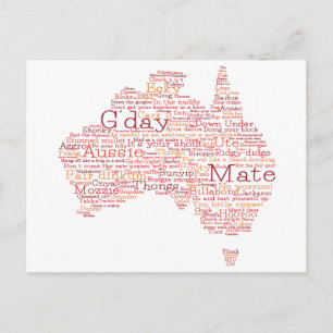 Bushfire Special Edition Aussie Slang Map Postcard