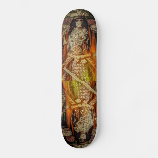 bushido Japanese samurai armour samurai skull Skateboard (Front)