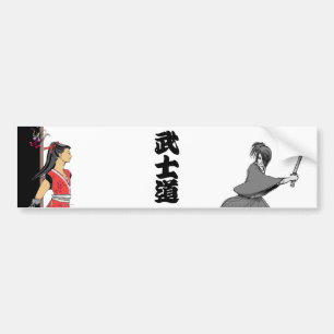 BUSHIDO  KANJI JAPAN BUMPER STICKER