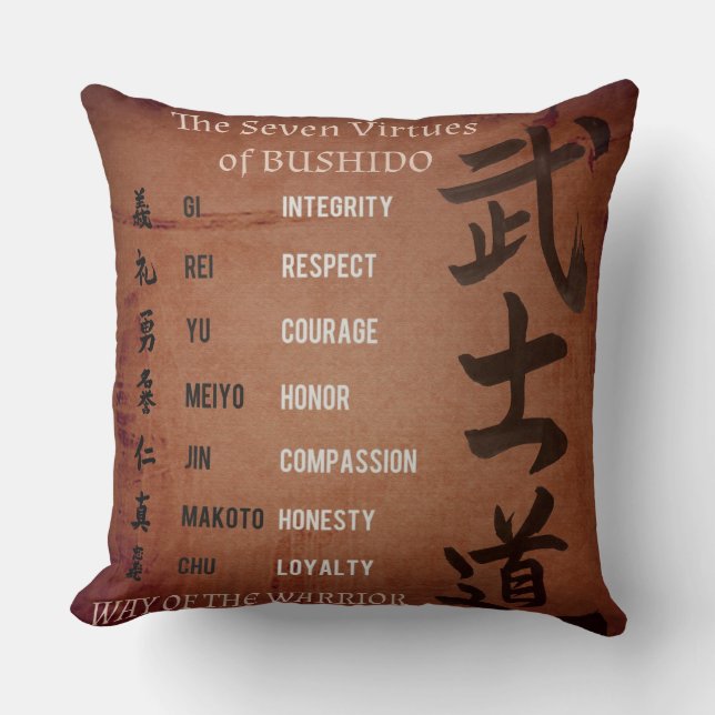 BUSHIDO VIRTUES CUSHION (Front)