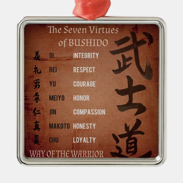 BUSHIDO VIRTUES METAL ORNAMENT (Front)