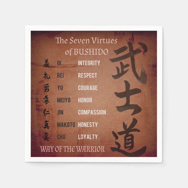 BUSHIDO VIRTUES NAPKIN (Front)