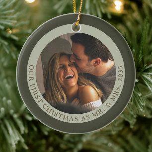 Bushlight First Christmas as Mr & Mrs Heirloom Ceramic Ornament