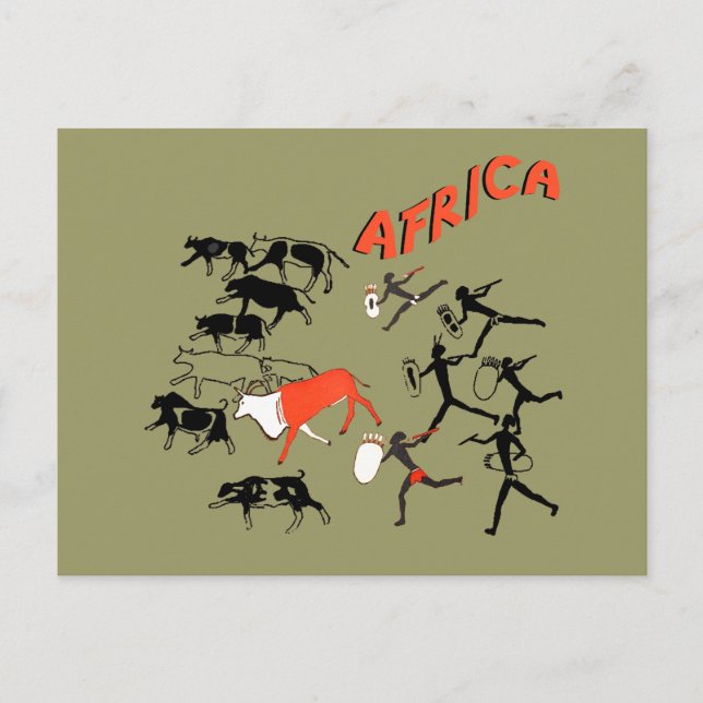 Bushmen cave painting artwork tees and gifts postcard (Front)