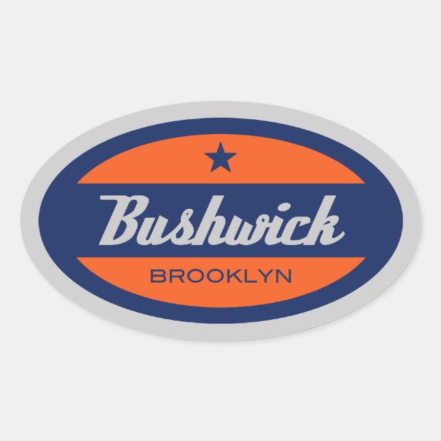 Bushwick Oval Sticker (Front)