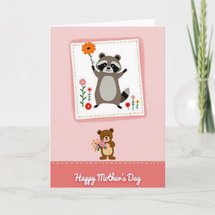 Bushy Tail Mothers Day Floral Card