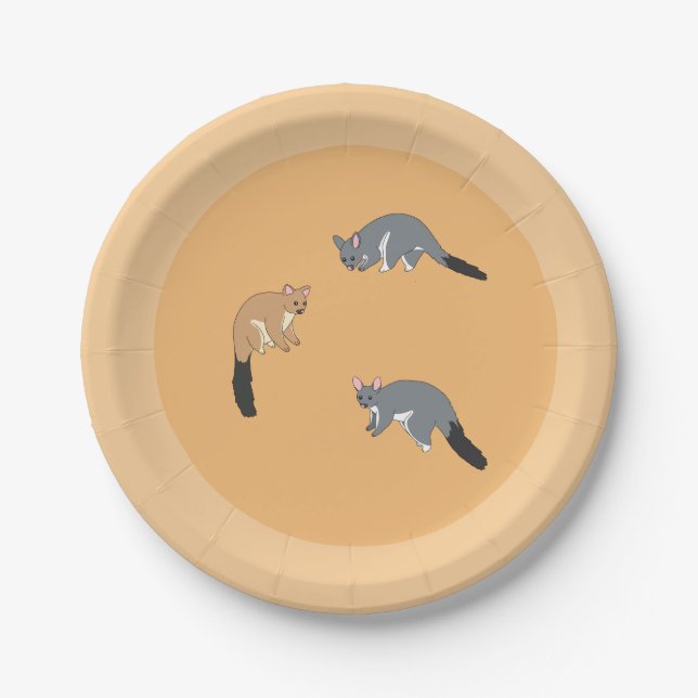 Bushy Tail Possums Paper Plate (Front)