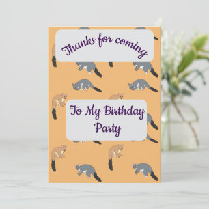 Bushy Tail Possums Thank you Card