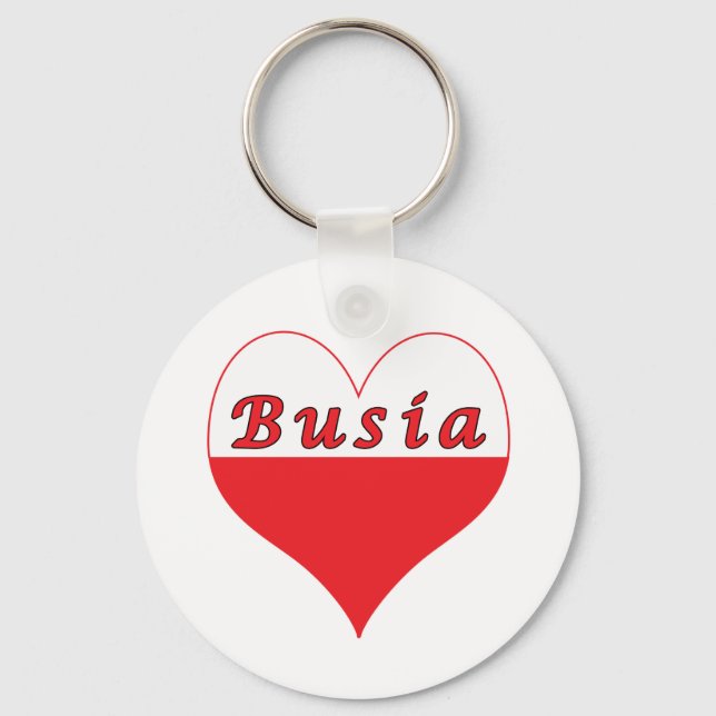 Busia Polish Heart Key Ring (Front)
