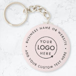 Busines Logo | Blush Pink Feminine Professional Key Ring<br><div class="desc">A simple custom blush pink business template in a modern minimalist style which can be easily updated with your company logo and text. If you need any help personalizing this product,  please contact me using the message button and I'll be happy to help.</div>