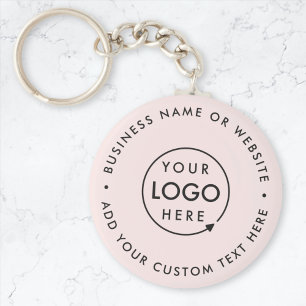 Busines Logo Blush Pink Feminine Professional Key Ring