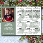 Business 2024 Calendar Minimalist Sage Green Holiday Card<br><div class="desc">Modern Sage Green 2024 Calendar Business Photo Minimalist Holiday Card. All the texts are pre-arranged for you to personalise easily and quickly with your own details. Wish you all a Happy Holidays and an Amazing New Year! For many other card designs,  please visit  (Holiday Cards) https://www.zazzle.com/collections/119095696689680604
 (Holiday Postcards) https://www.zazzle.com/collections/119753491551091405</div>