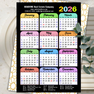 Business 2024 Calendar Modern Black Gold Colourful Holiday Card
