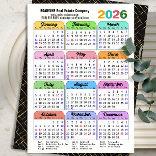 Business 2024 Calendar Modern Black Gold Colourful Holiday Card