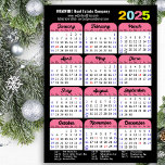 Business 2025 Calendar Black Pink Minimalist Holiday Card<br><div class="desc">Business 2025 Calendar Modern Black Pink Minimalist Colourful New Year Holiday Card. All the texts are pre-arranged for you to personalise easily and quickly with your own details. Wish you all a Happy Holidays and an Amazing New Year! For many other card designs, please visit (Holiday Cards) https://www.zazzle.com/collections/119095696689680604 (Holiday Postcards)...</div>
