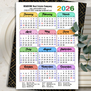 Business 2025 Calendar Modern Black Gold Colourful Holiday Card