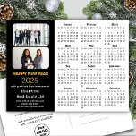 Business 2025 Calendar Modern Black Gold Glitter Holiday Postcard<br><div class="desc">2025 Calendar Modern Black Gold Glitter Script Corporate 2 Photo & Logo New Year Holiday Postcard. All the texts are pre-arranged for you to personalise easily and quickly with your own details. Wish you all a Happy Holidays and an Amazing New Year! For many other card designs, please visit :...</div>
