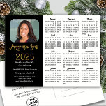 Business 2025 Calendar Modern Black Gold Glitter Holiday Postcard<br><div class="desc">2025 Calendar Modern Black Gold Glitter Script Corporate Photo New Year Holiday Postcard. All the texts are pre-arranged for you to personalise easily and quickly with your own details. Wish you all a Happy Holidays and an Amazing New Year! For many other card designs, please visit : (Holiday Cards) https://www.zazzle.com/collections/119095696689680604...</div>