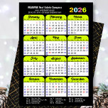 Business 2026 Calendar Black Green Minimalist Holiday Card<br><div class="desc">Business 2026 Calendar Modern Black Green Minimalist Colourful New Year Holiday Card. All the texts are pre-arranged for you to personalise easily and quickly with your own details. Wish you all a Happy Holidays and an Amazing New Year! For many other card designs, please visit (Holiday Cards) https://www.zazzle.com/collections/119095696689680604 (Holiday Postcards)...</div>