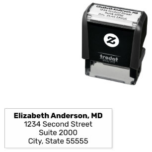 Business 4 Lines Doctor Office Name Return Address Self-inking Stamp