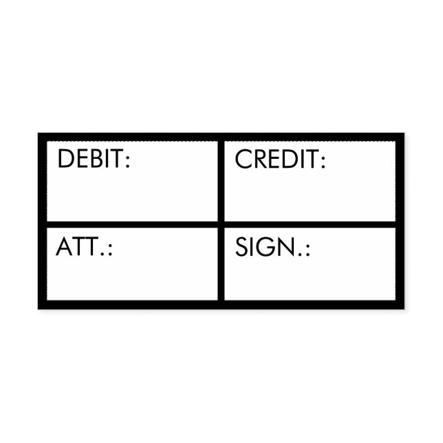 Business Accounting Debit Credit Custom Self-inking Stamp (Design)