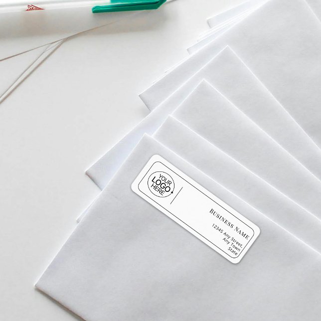 Business Add Your Logo Clean Modern Return Address Label (Business Add Your Logo Clean Modern Return Address label)