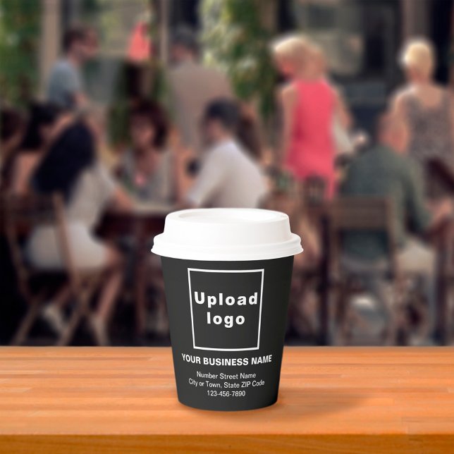 Business Address and Phone Number on Black Paper Cups (Creator Uploaded)