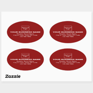 Business Address and Phone Number on Red Oval Sticker