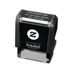 Business Address Company Simple Personalised Your Self-inking Stamp