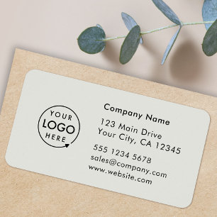 Business Address Label Logo Company Info Sticker