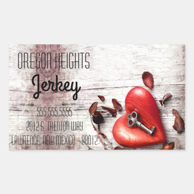 Business Address Stickers Country Wood Key to my H (Front)