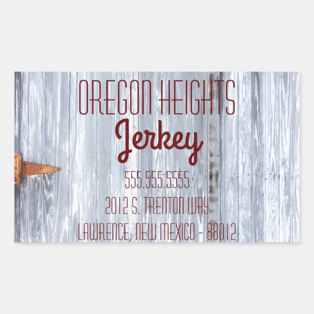 Business Address Stickers White Wash Wood Barn Doo (Front)