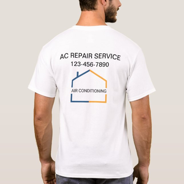 Business Air Conditioning Field Logo Work Shirts (Back)