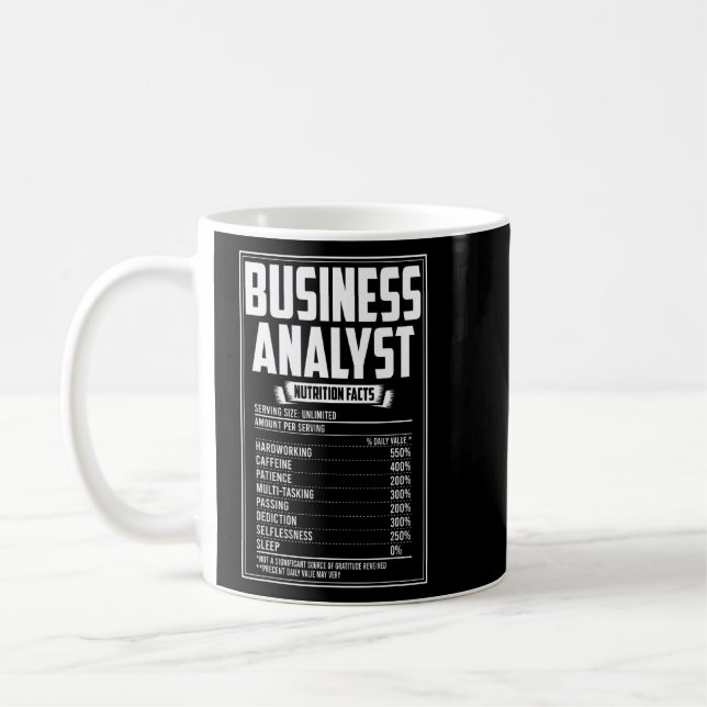 Business Analyst Nutrition Facts  Coffee Mug (Left)