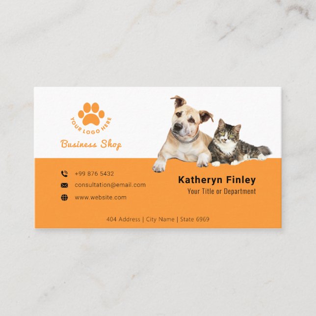 Business Animal Shop | Modern Minimalist Business  Card (Front)