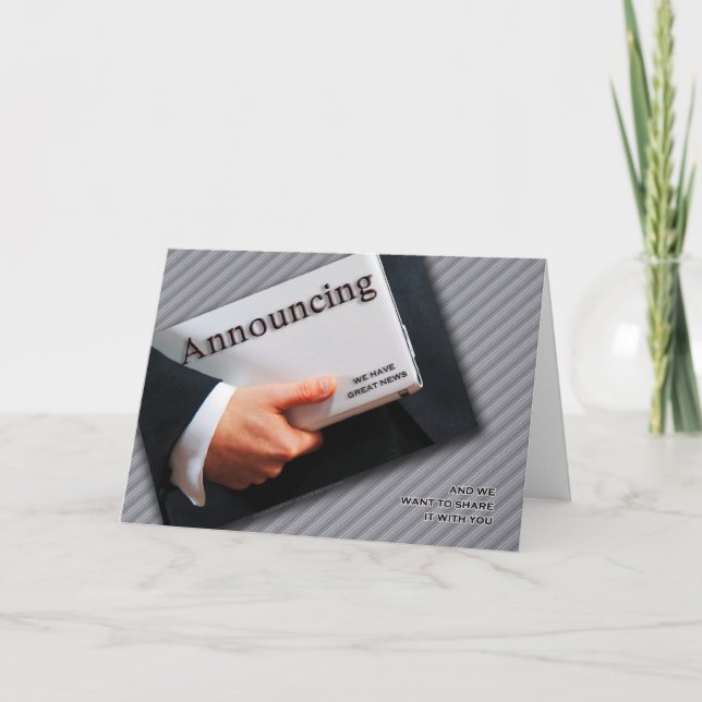 Business Announcement in Black and White (Front)