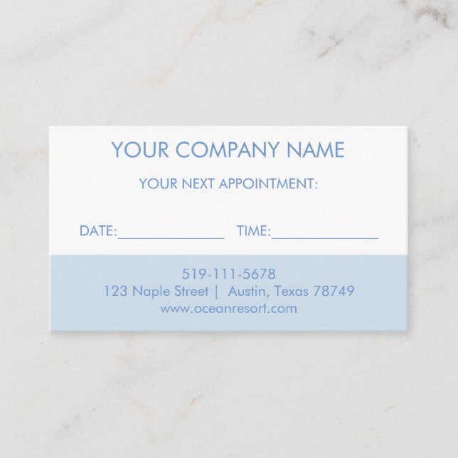 Business Appointment Reminder Card (Front)