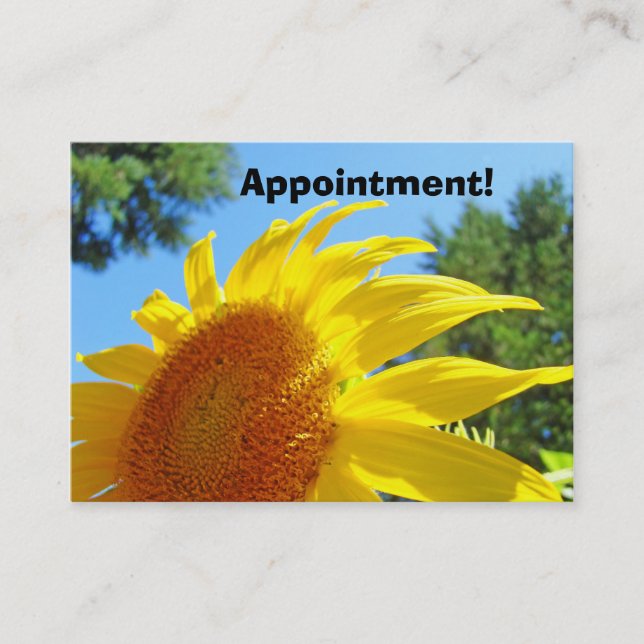 Business Appointment Reminder Cards Sunflowers (Front)