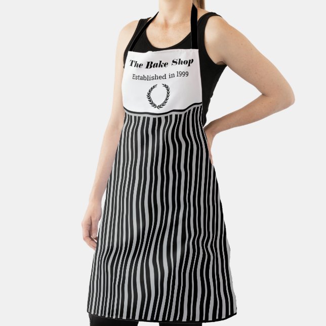 Business Apron Your Text & Logo Stripes (Insitu)