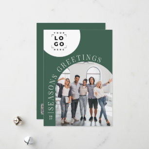 Business Arch Photo green logo Christmas Holiday Card