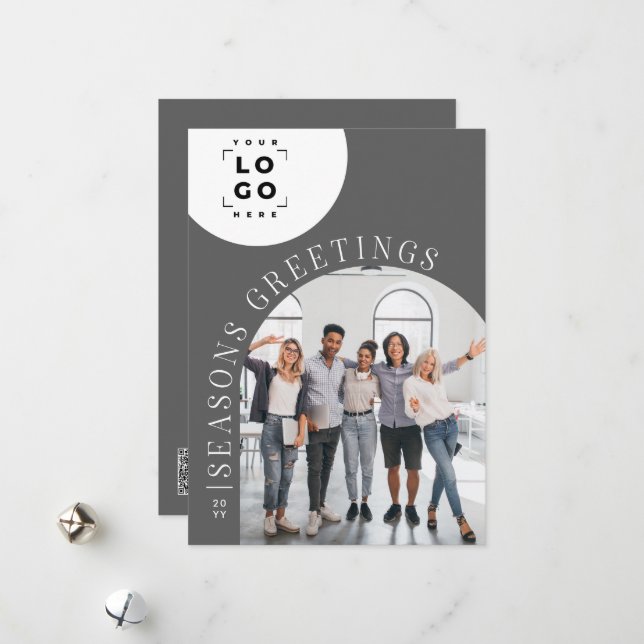 Business Arch Photo grey logo Christmas Holiday (Front/Back In Situ)